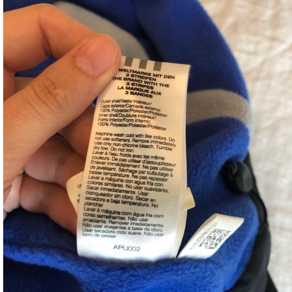 Adidas Black Blue Quarter Zip Shell & Fleece - Picture 6 of 8